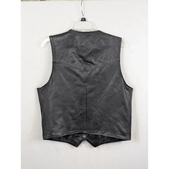 Vintage Branded Garments Inc. Leather Motorcycle/Biker Vest Size 40 - Picture 8 of 10